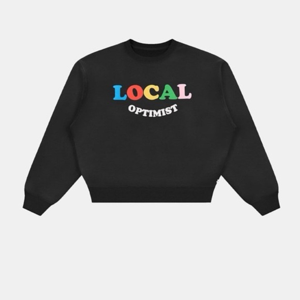 MADHAPPY Local Optimist Black Crewneck